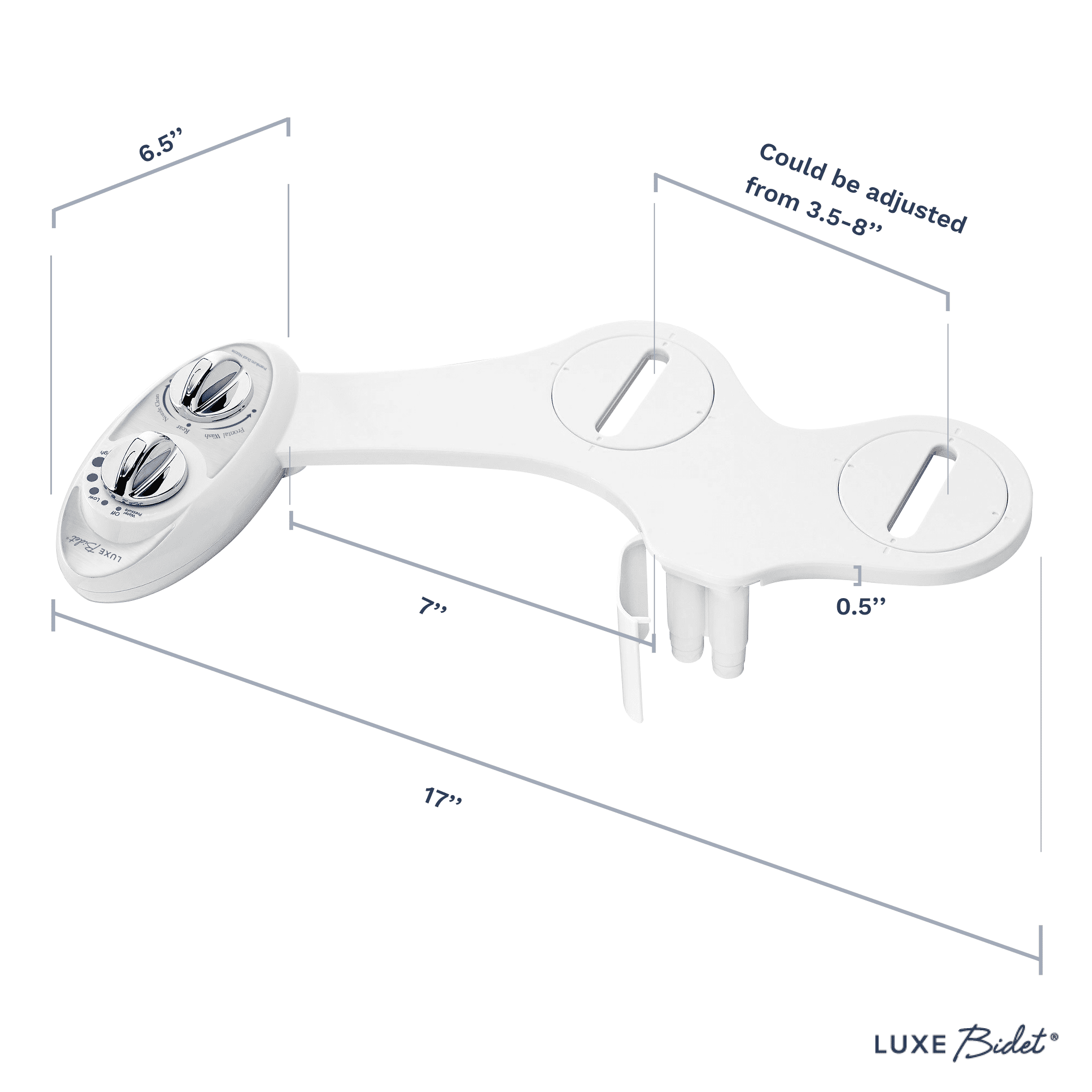 LUXE Bidet W85 Dual-Nozzle Self-Cleaning Bidet Attachment