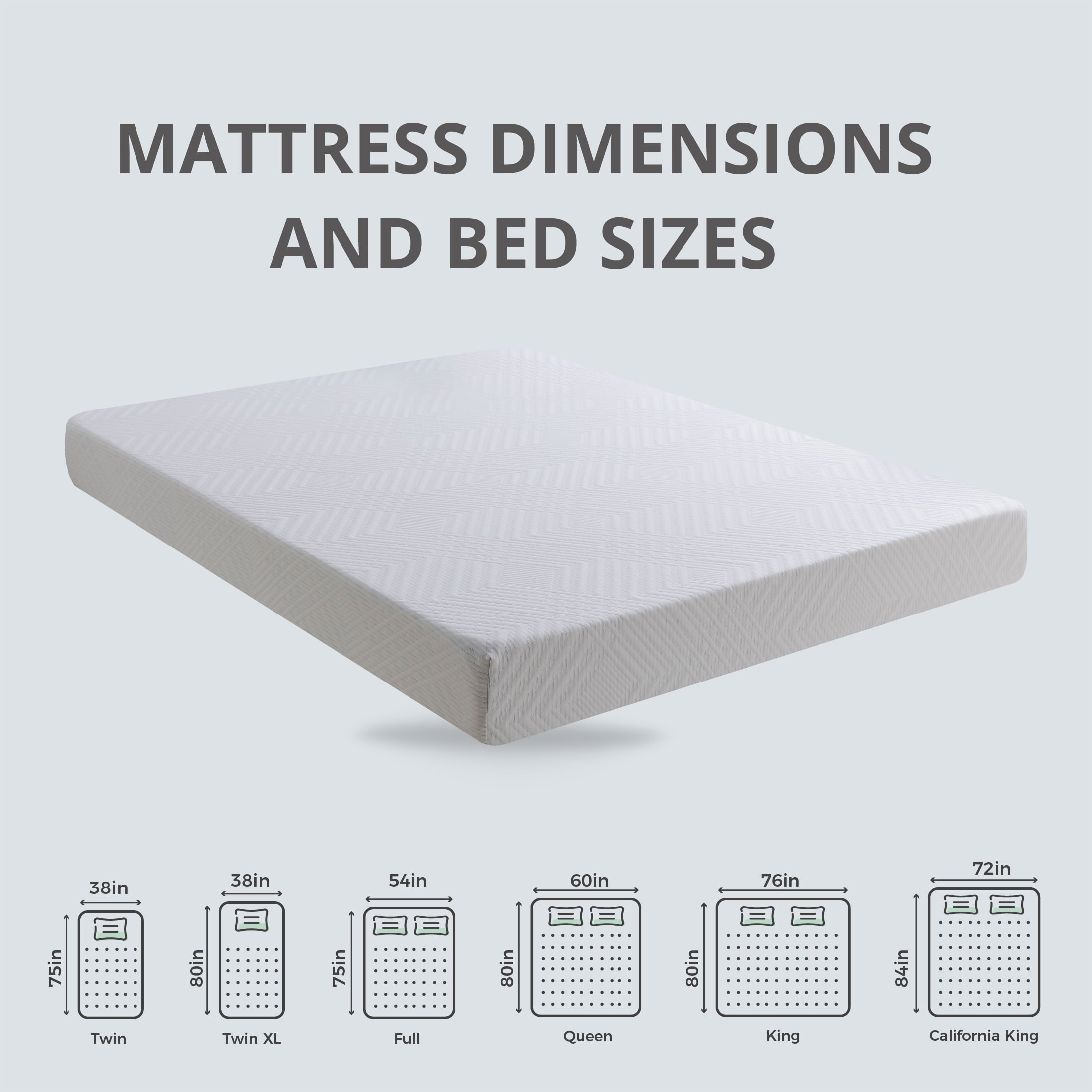 Ego White 6 inch Memory Foam Mattress, Twin Size Mattress in a Box, Medium Firm
