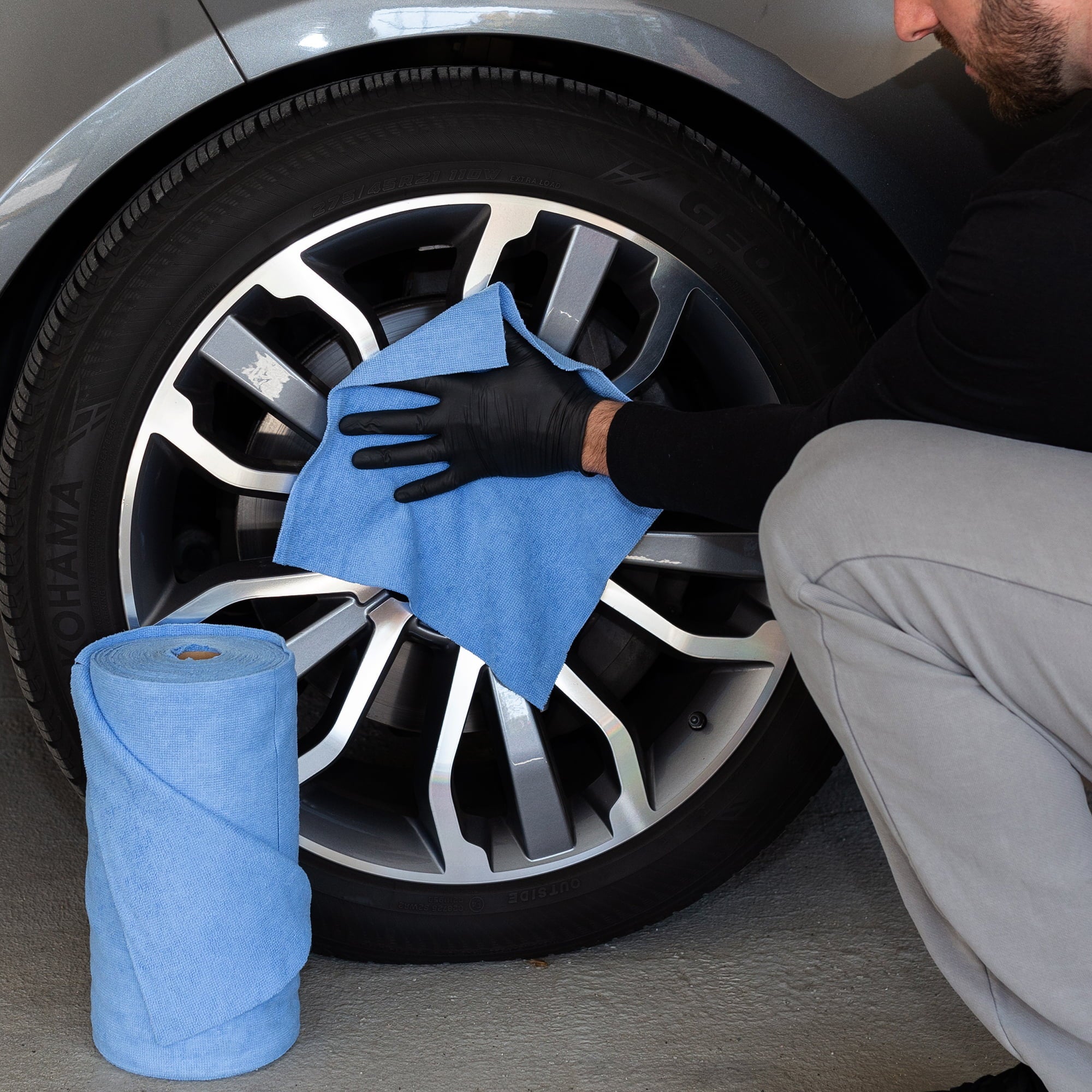 Tear-N-Clean Commercial Grade Multi-Purpose Microfiber Towel Roll, 100 Pack, Blue