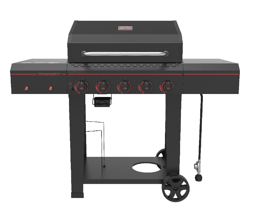 Megamaster 5 Burner Propane Gas Grill with Open Cart