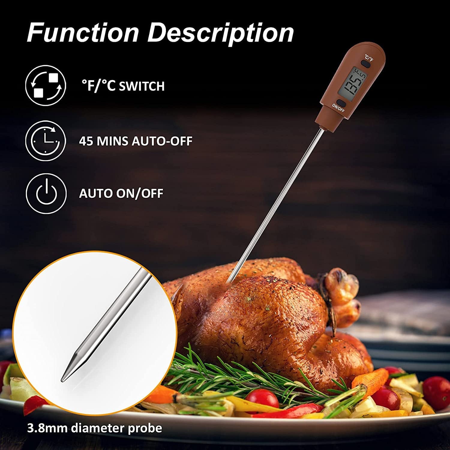 YHDSN Portable Cooking and Candy Spatula Digital Thermometer for Chocolate Jams Caramel Yogurt Creams Syrup Sauce Food Baking BBQ, Instant Temperature Reader & Stirrer in One