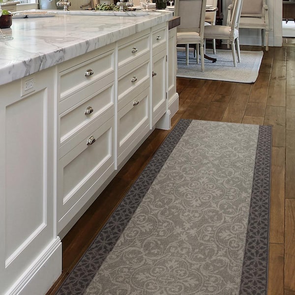 Derbent Grey 26 in. x Your Choice Length Roll Stair Runner