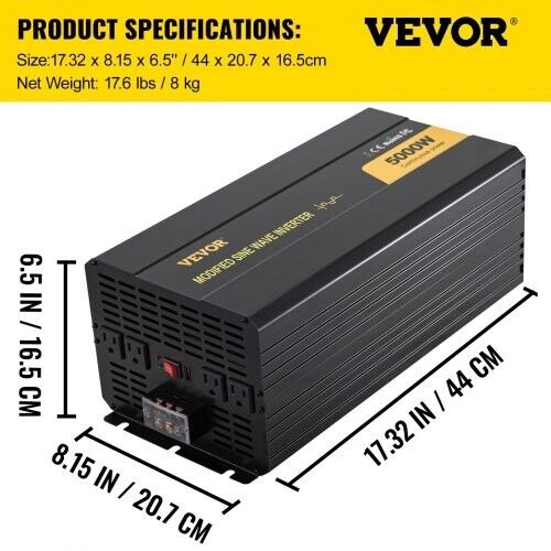 PURE SINE WAVE INVERTER - 5000 WATT - 1 YR WARRANTY - EXPRESS SHIPPING