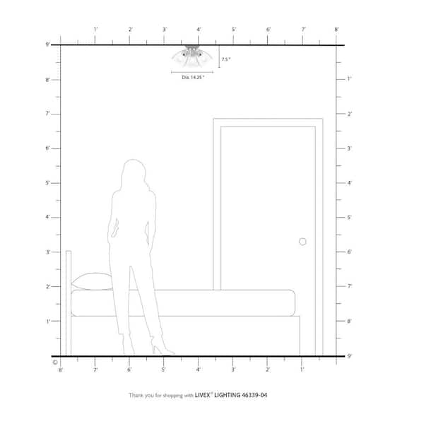 Montgomery 3 Light Black Flush Mount