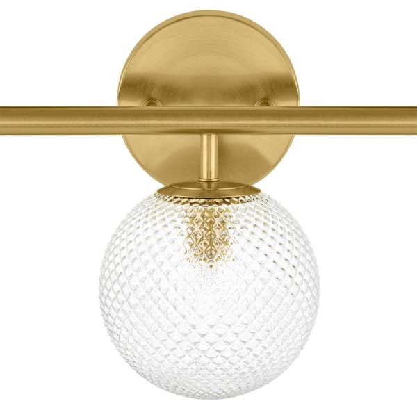 Walsh 22 in. 3-Light Brass Vanity Light with Prismatic Glass Shades