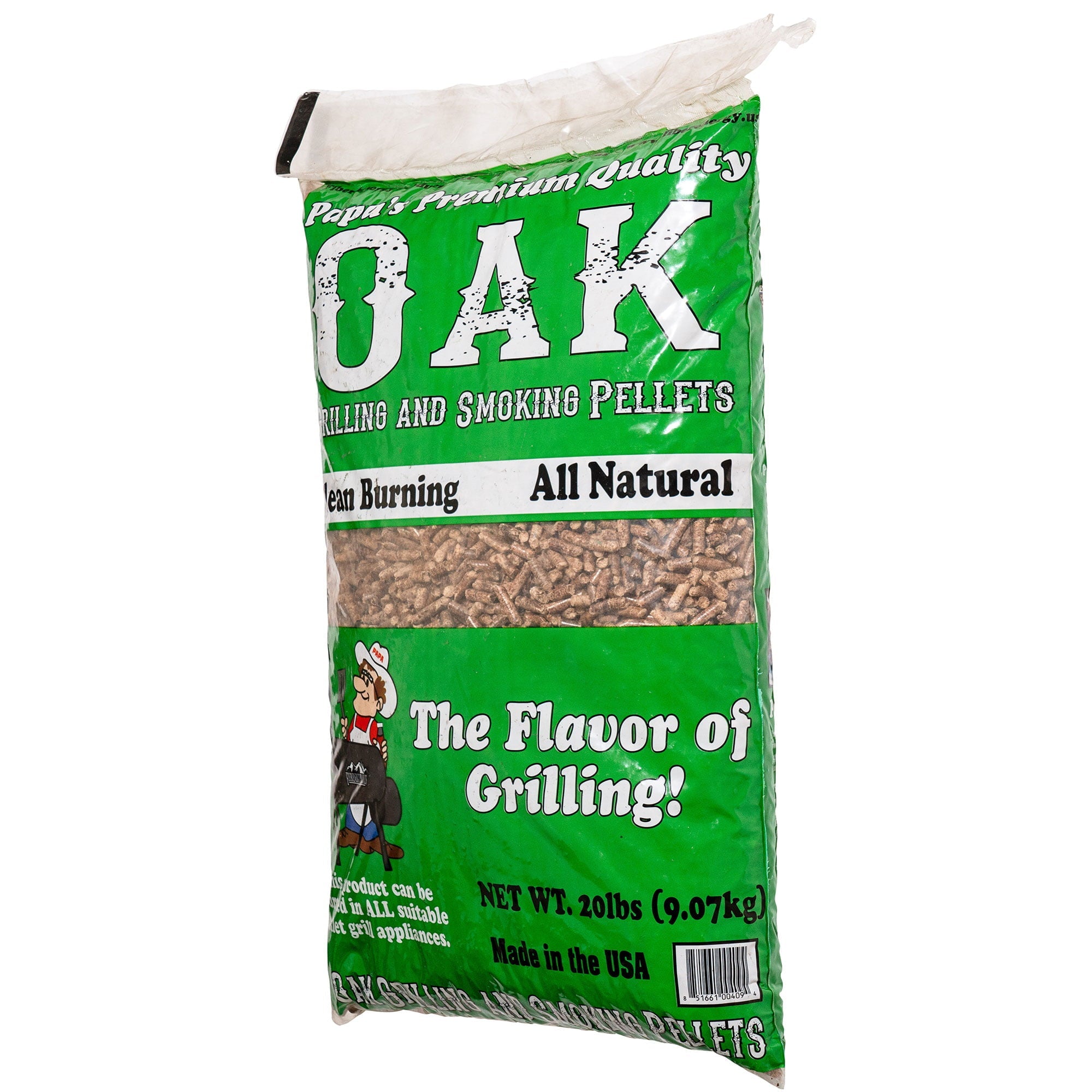 Papa's Premium Hardwood Blend Grill and Smoker Wood Pellets, Oak, 20 Pounds