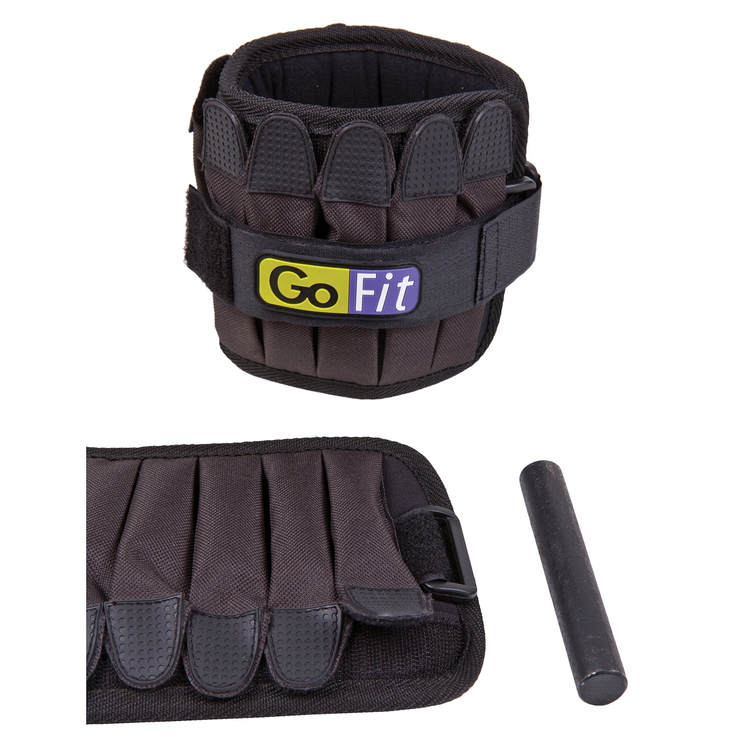 5lb Padded Adjustable Ankle Weights set - 2.5lbs each/5lb pair - Black