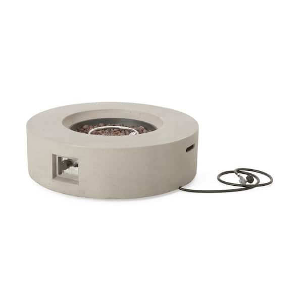 Mayfair Light Gray Circular Stone Fire Pit (No Tank Holder)