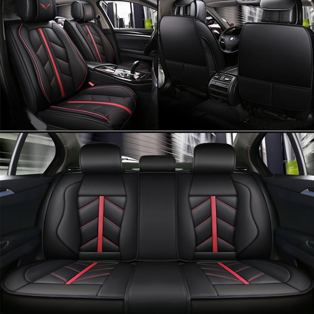 OTOEZ Luxury Auto Seat Cover Leather Front Full Set Car Seat Covers Protectors