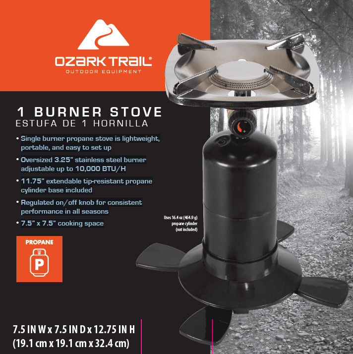 Ozark Trail Single Burner Backpacking Propane Stove Model 201-900