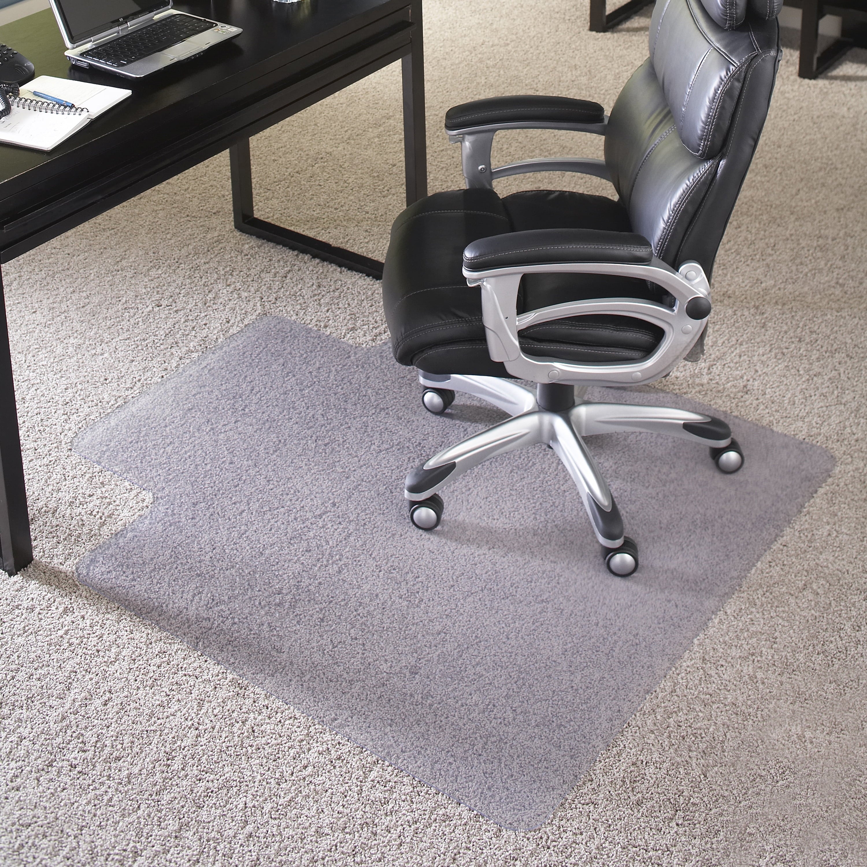 Flash Furniture 45'' x 53'' Big & Tall 400 lb. Capacity Carpet Chair Mat with Lip