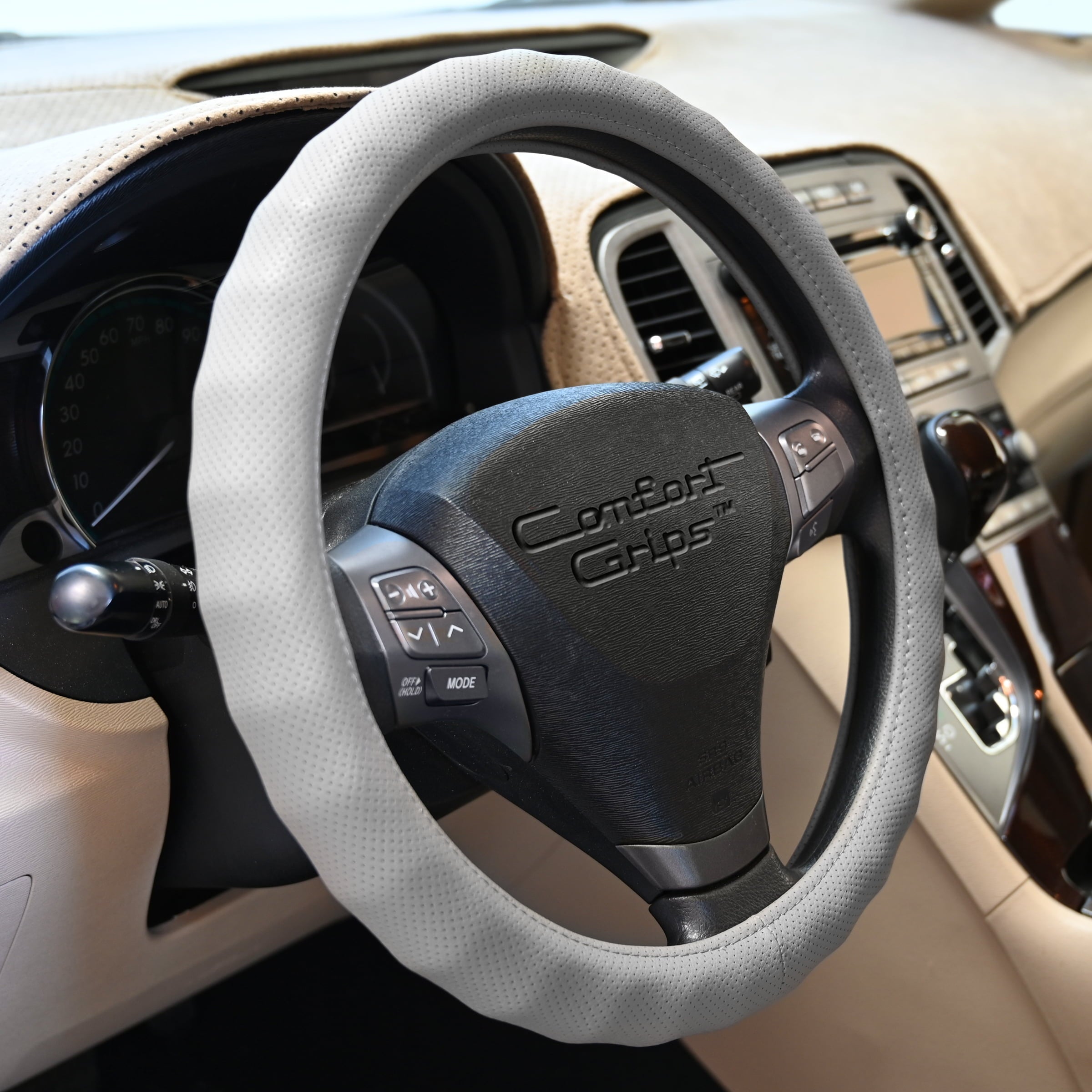 Comfort Grips Steering Wheel Cover - Racing Grip Small (13.5 - 14.4) Grey