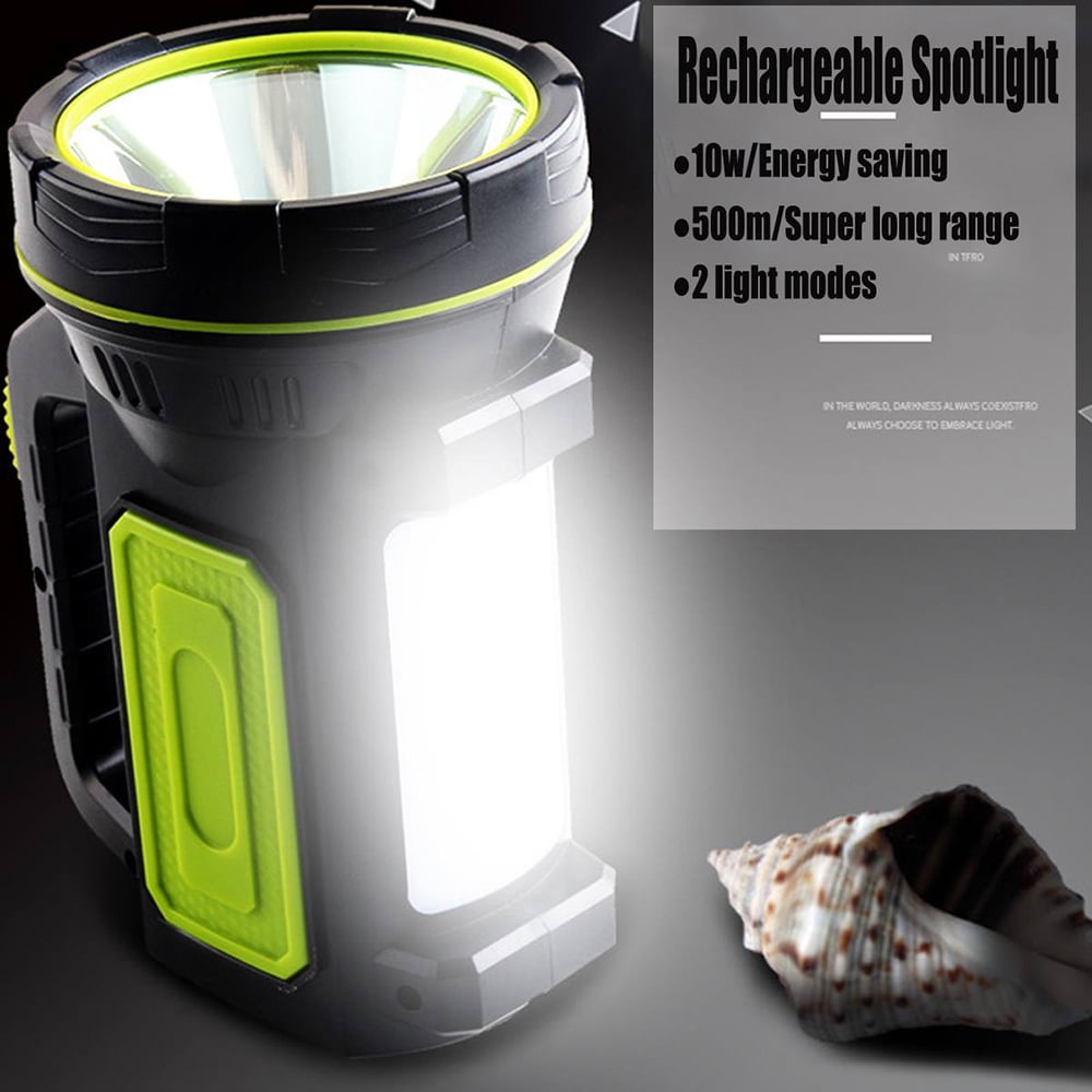 Rechargeable Spotlight, Super Bright 135000 Lumen LED Flashlight Handheld spotlight Long Lasting Large Flashlight Searchlight IP65 Waterproof (Side light)