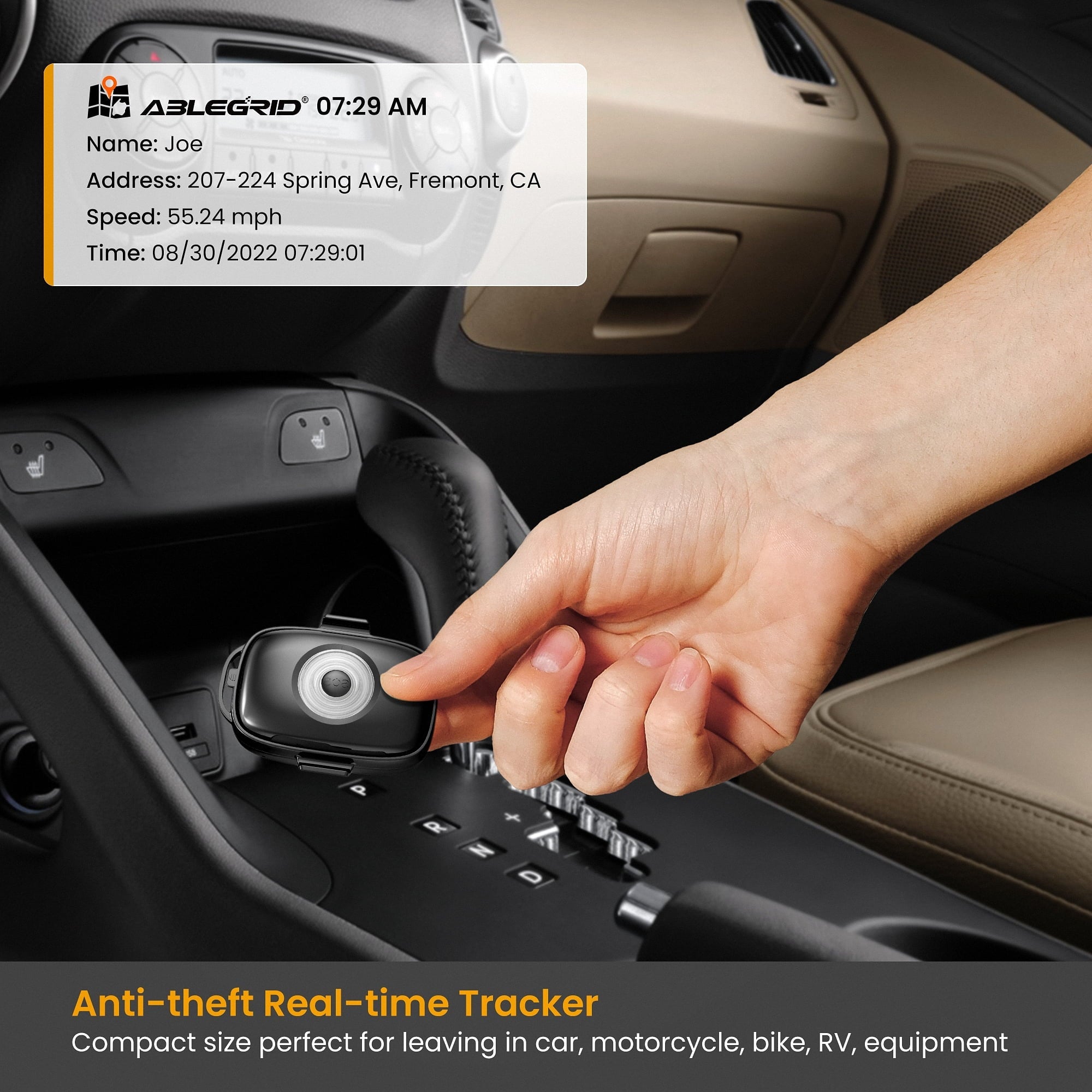 GPS Tracker, ABLEGRID GPS Tracking Device with 1 Year Prepaid Subscription for Vehicles Car Kids Dog Pet Real-time Small Hidden 4G LTE GPS Locator with 1 Year Data Plan