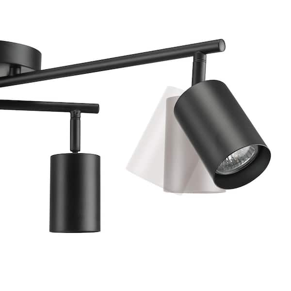Miller 2.16 ft. 4-Light Matte Black Fixed Track Lighting Kit