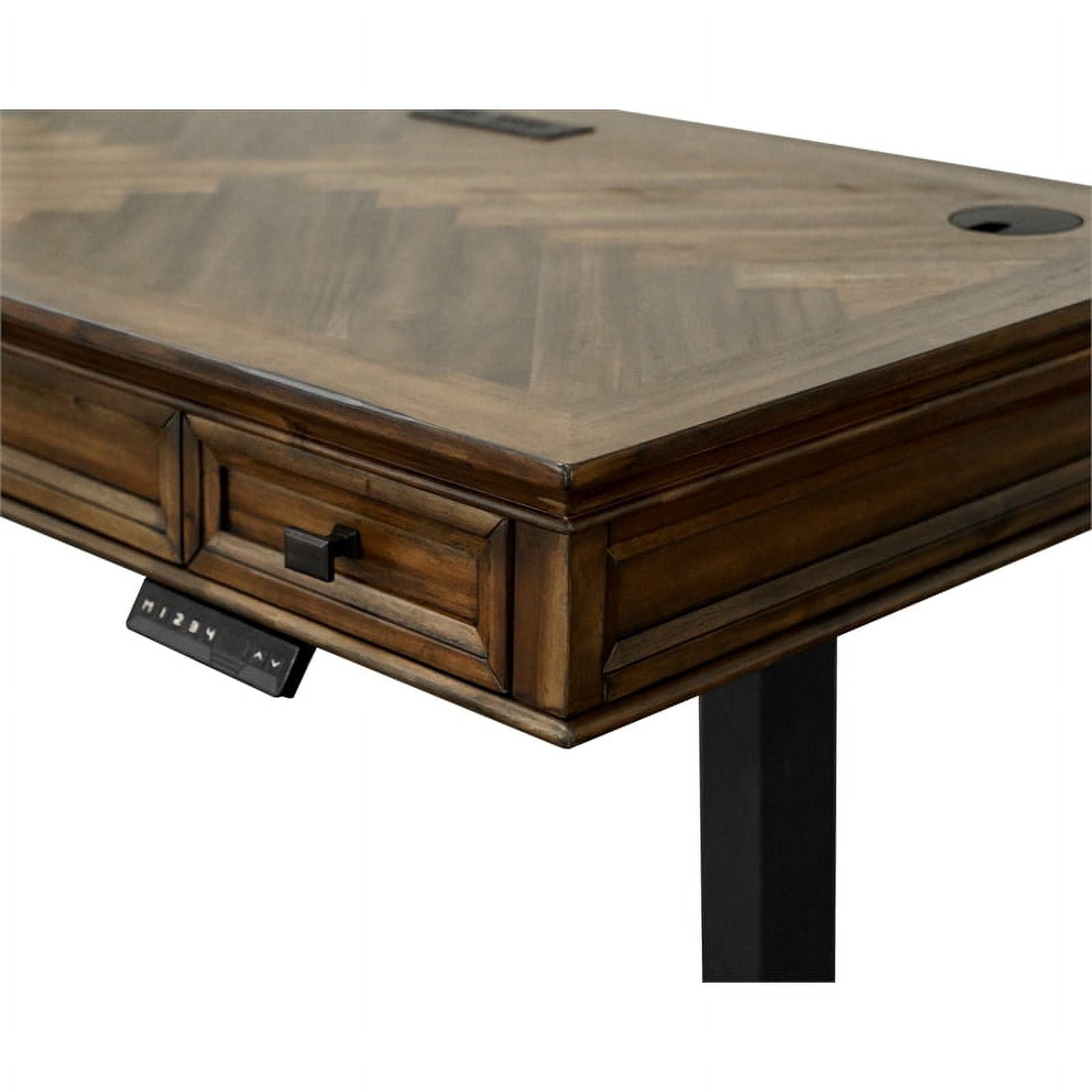 Martin Furniture Wood Electronic Sit Stand Desk Standing Desk in Brown