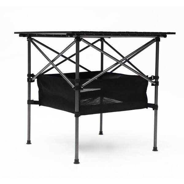 27.56 in. x 27.56 in. x 27.56 in. Aluminum Folding Outdoor Picnic Table with Carrying Bag for Camping Picnics Beach