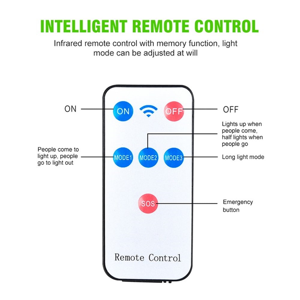 BLUELK Solar Street Lights Remote Control, 108 COB Security Led Wall Light with 3 Lighting Modes for Outdoor