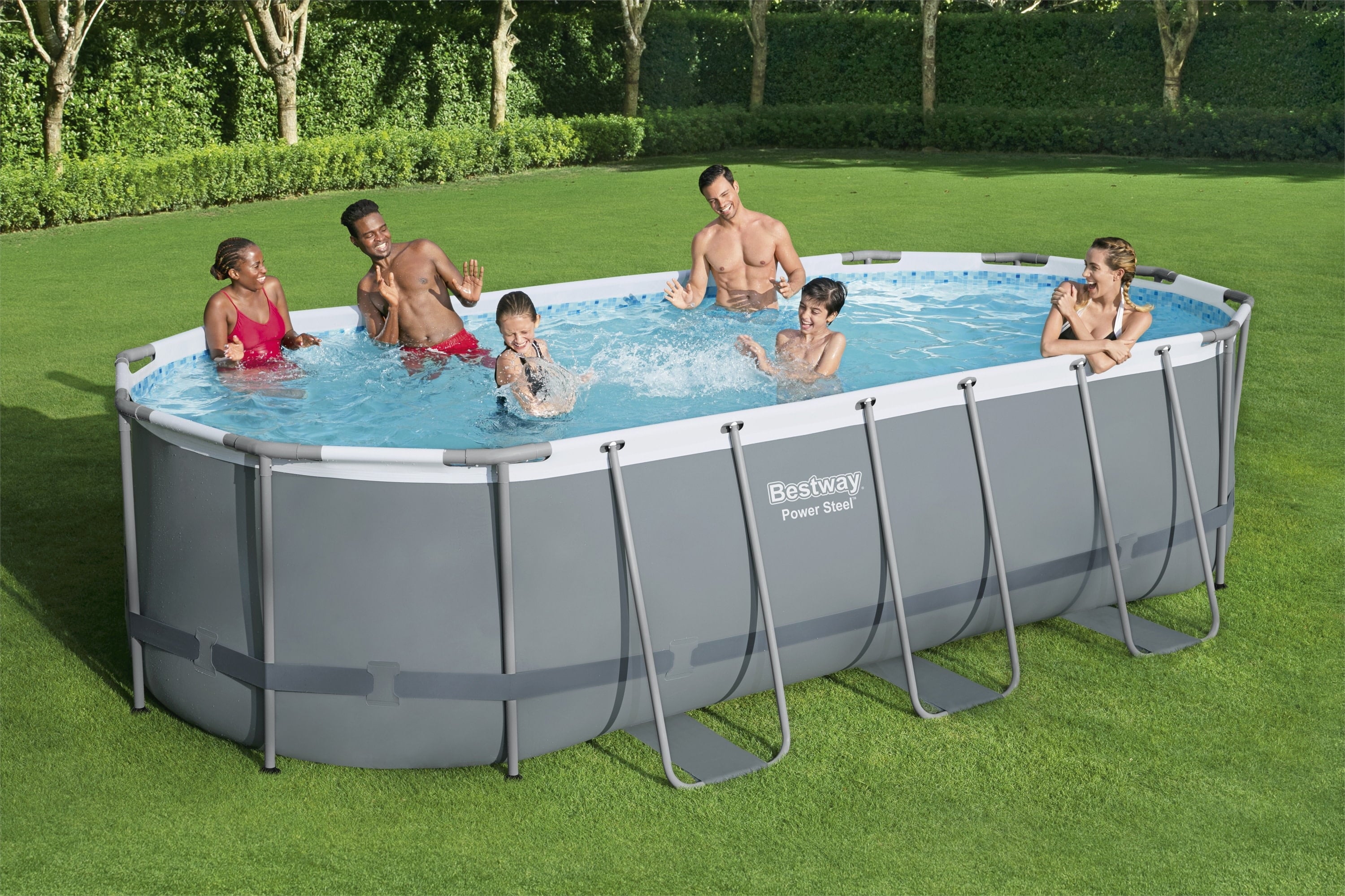 Bestway Power Steel 18' x 9' x 48'' Oval Above Ground Pool Set