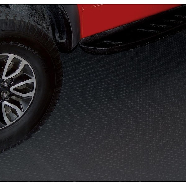 7.5 ft. x 17 ft. Black Textured PVC Standard Car Mat