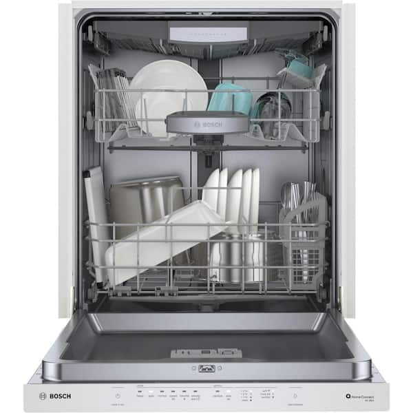 500 Series 24 in. White Top Control Tall Tub Pocket Handle Dishwasher with Stainless Steel Tub, 44 dBA