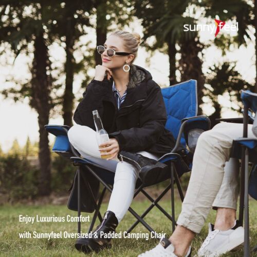SUNNYFEEL XL Oversized Camping Chair, Folding Camp Chairs for Adults Heavy Du...