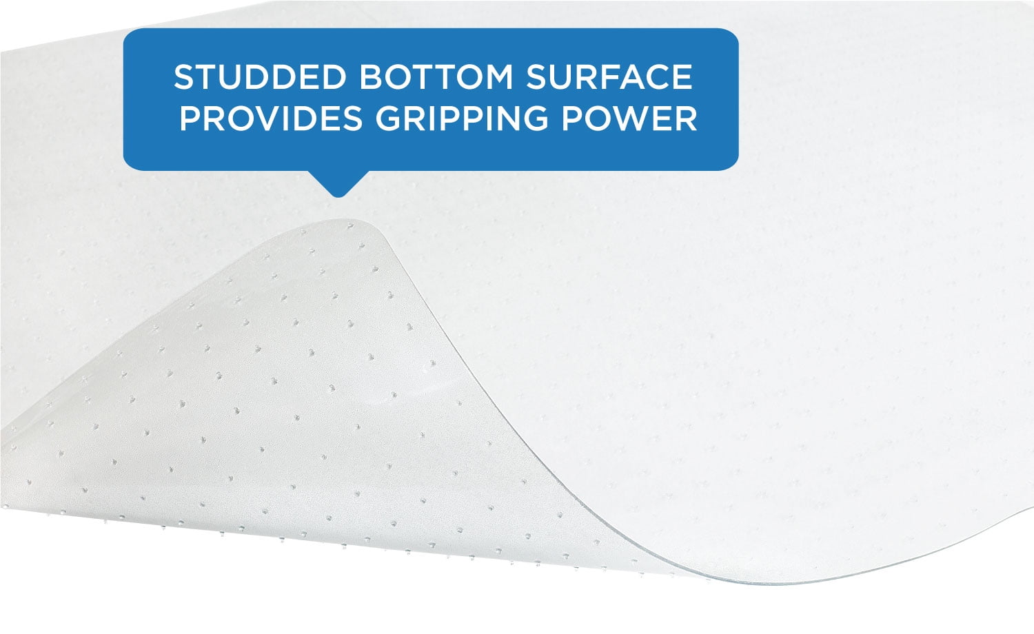 Mount-It! Clear Chair Mat for Carpet, Non-Slip Studded Office Chair Floor Protector, 47