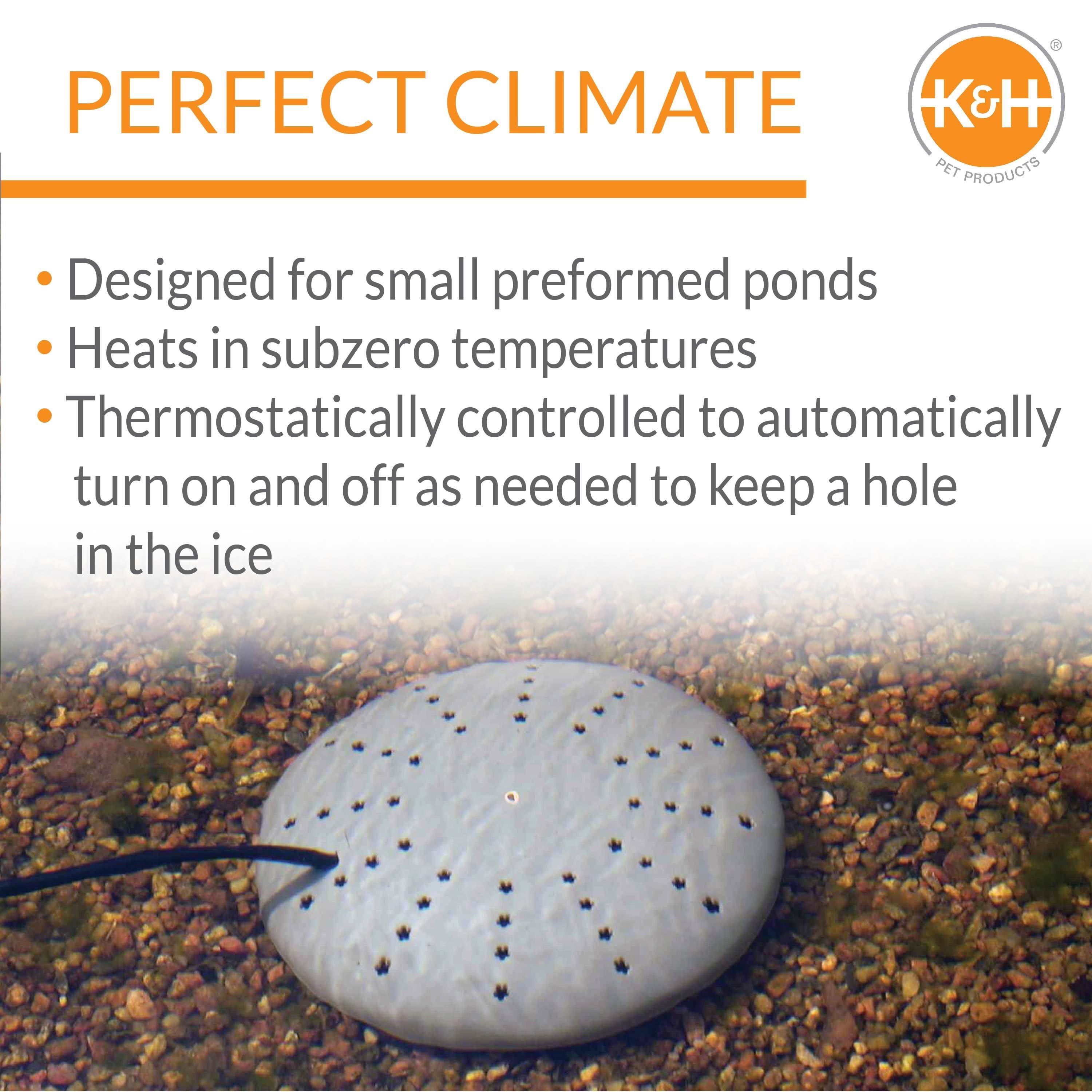 K&H Perfect Climate Submersible Pond De-Icer, Gray, 300W