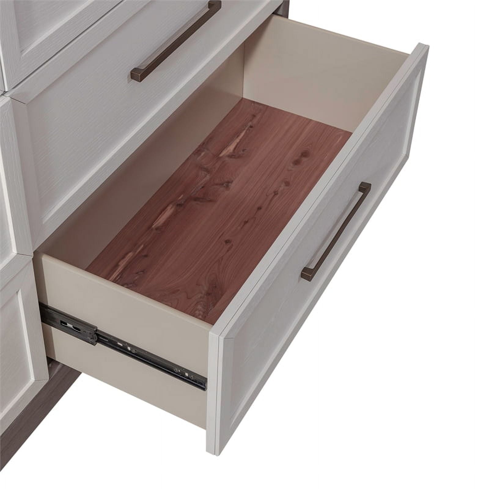 Palmetto Heights 6 Drawer Dresser in Shell White and Driftwood Finish