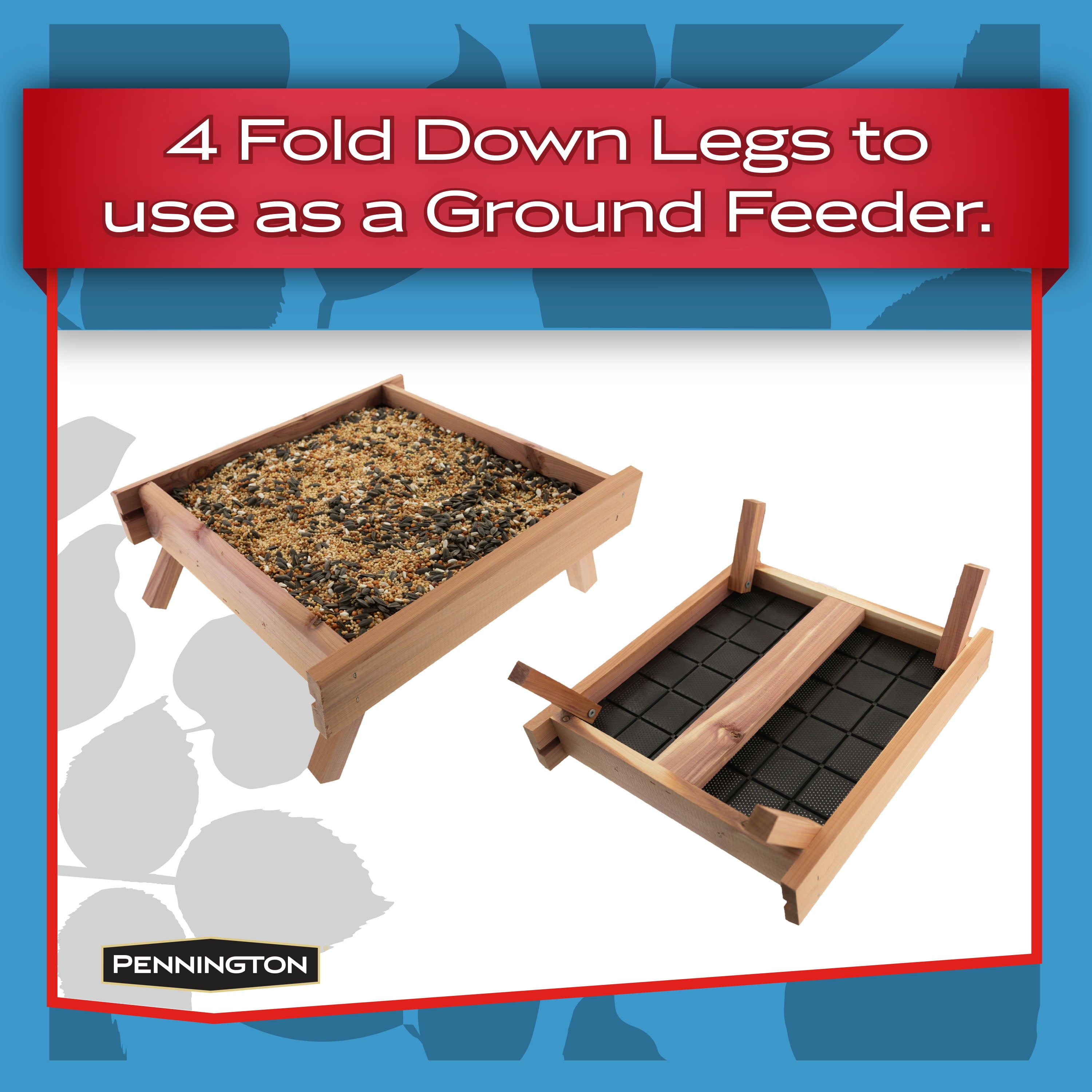 Pennington Red Cedar Wild Bird Ground Feeder, 12