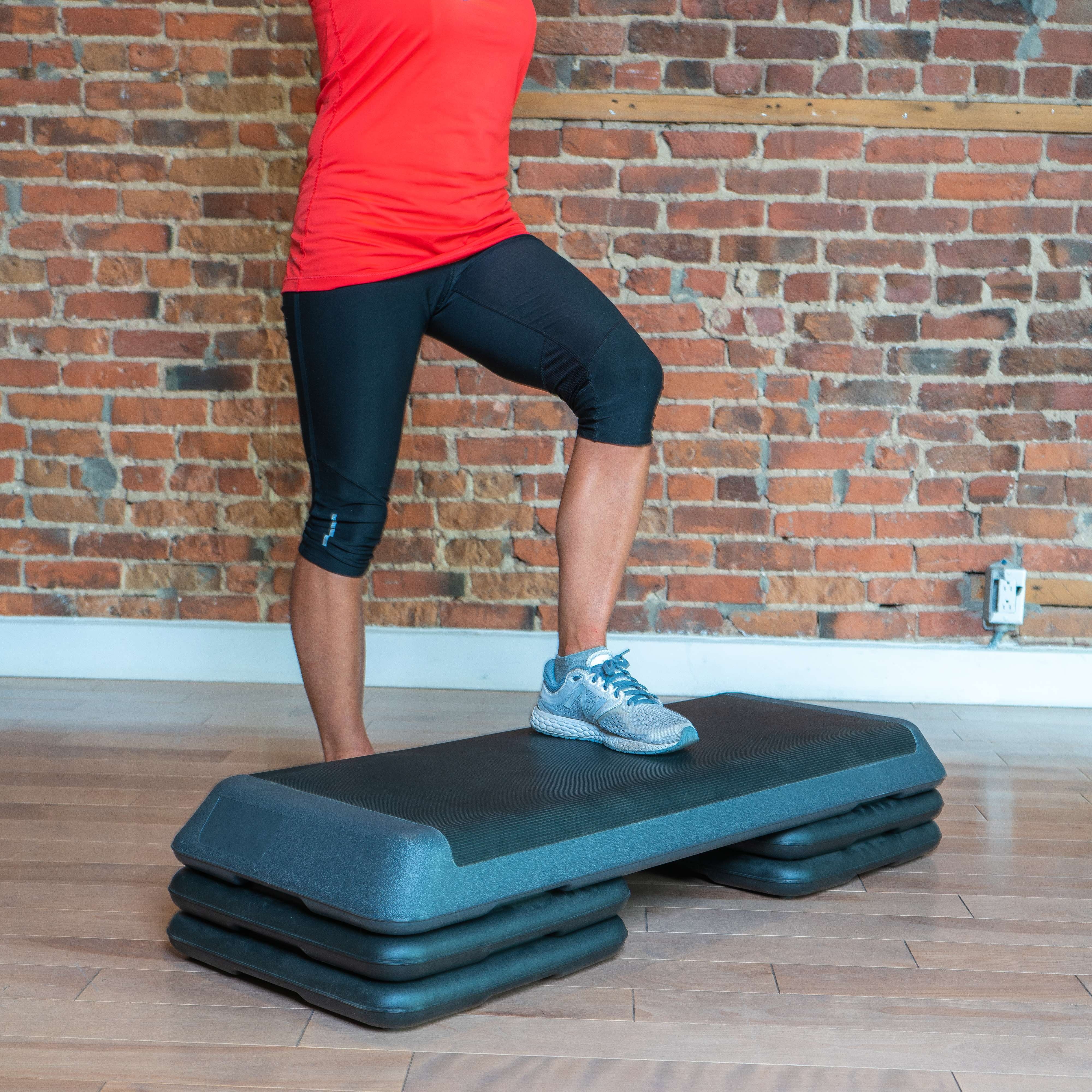 PRISP Professional Aerobic Stepper, 3 Levels , Large Adjustable Exercise Step Platform