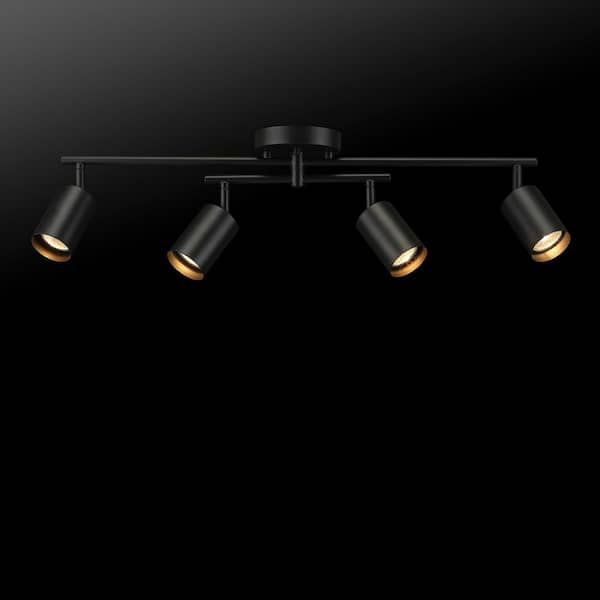 Miller 2.16 ft. 4-Light Matte Black Fixed Track Lighting Kit