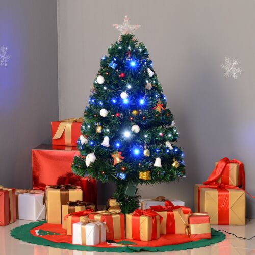 3ft Artificial Pre-Lit Fiber Optic LED Light-Up Christmas Tree 8 Light Setting🎁