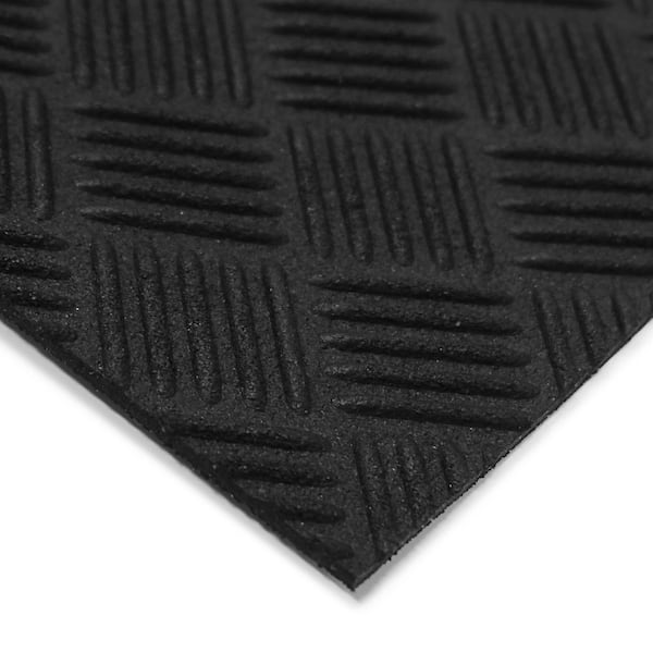Black 36 in. x 48 in. Rubber Deck Plate Mat