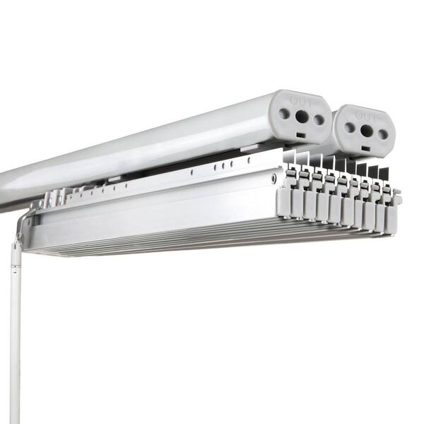 Sheer Variegate 120 in. - 218 in. W x 94 in. L Adjustable 10-Panel White Double Rail Panel Track with 23.5 in. Slates