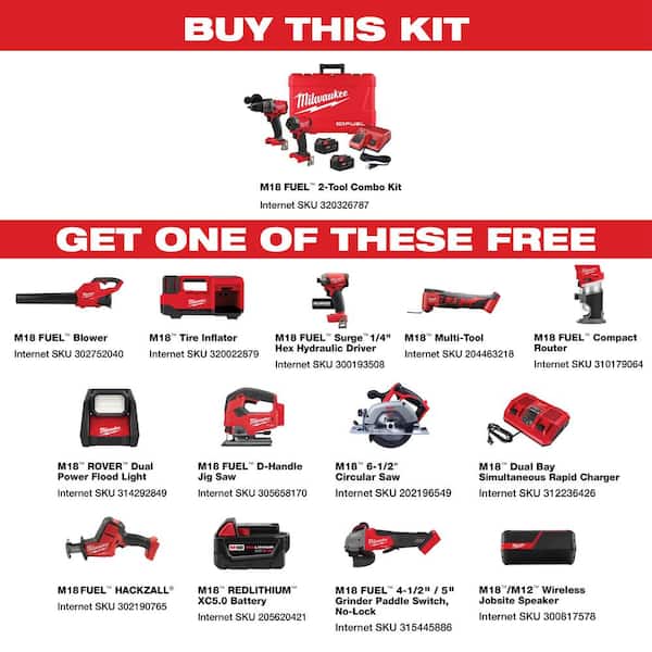 M18 FUEL 18V Lithium-Ion Brushless Cordless Hammer Drill and Impact Driver Combo Kit (2-Tool) with 2 Batteries