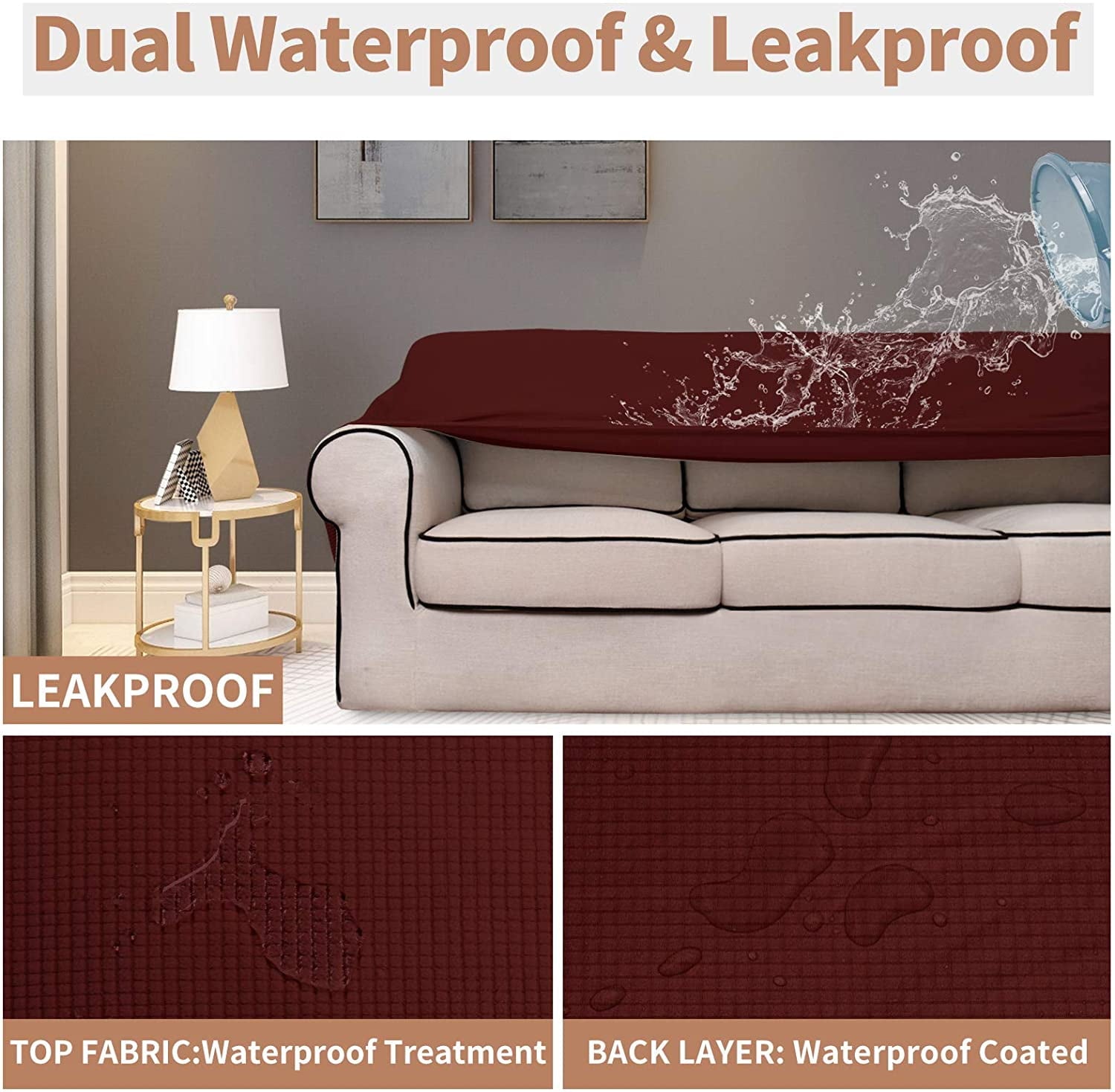 Easy-Going 100% Waterproof Chair Couch Cover,Chair, Wine