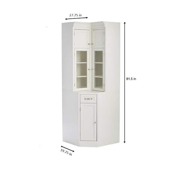 Royce 82 in. Polar Off-White Corner Cabinet