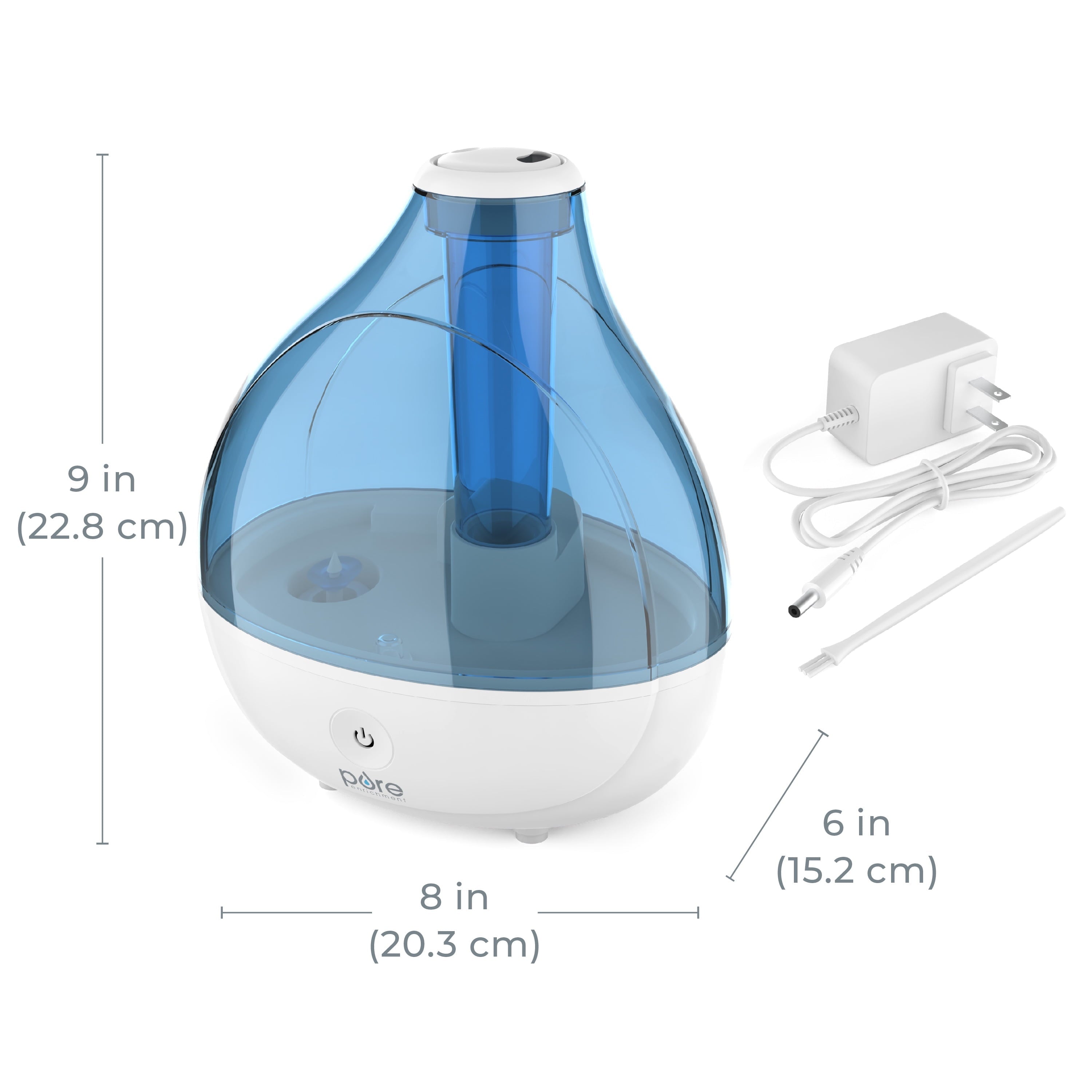 Pure Enrichment MistAire Ultrasonic Cool Mist Humidifier - Quiet Air Humidifier That Lasts Up To 25 Hours, 360° Rotation Nozzle, Auto Shut-Off, Night Light