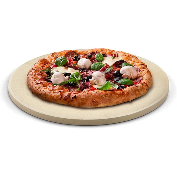 16 in. x 5/8 in. Round Thick Cream Pizza Grilling Baking Stone