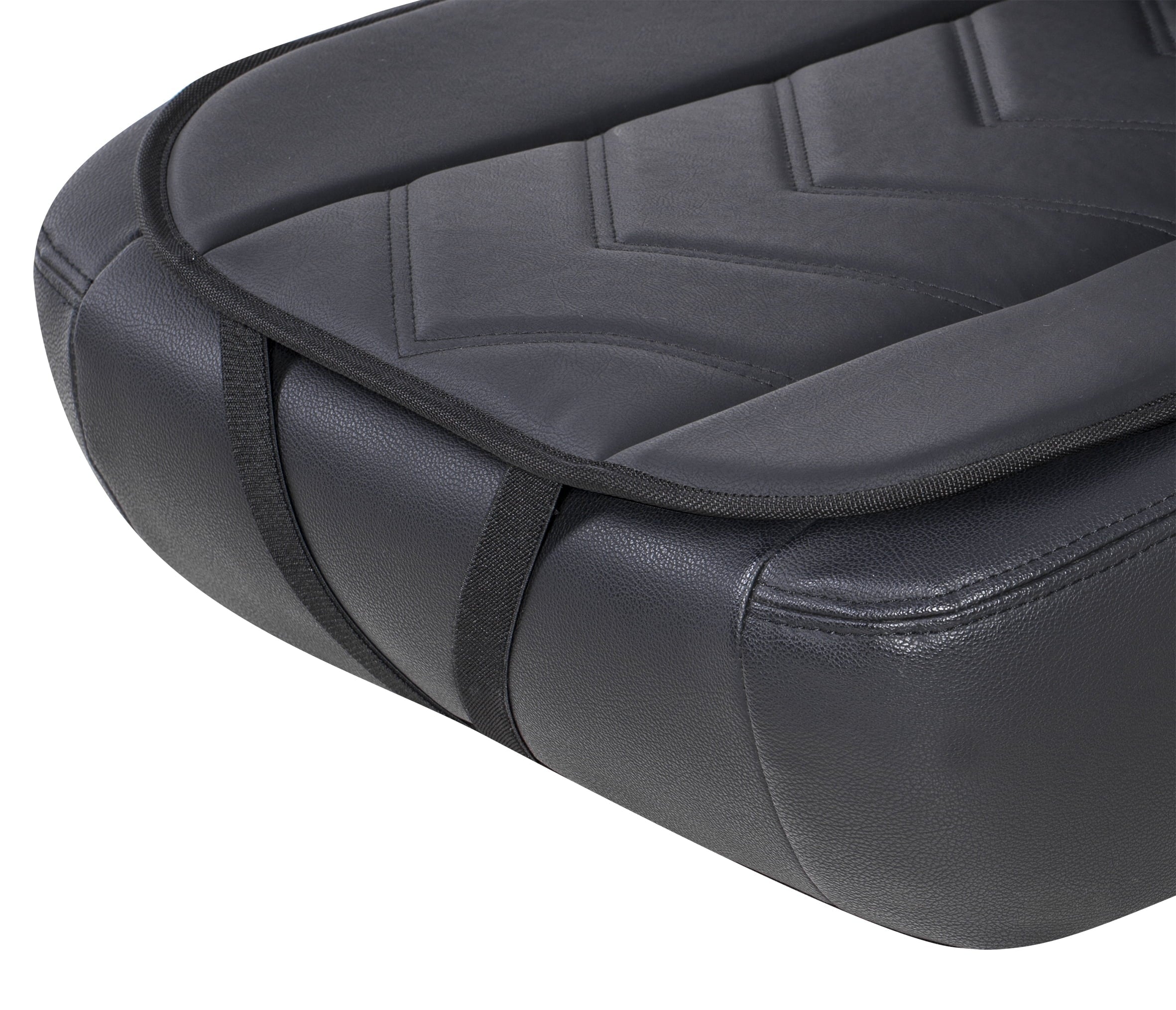 Auto Drive 1PC Full Size Seat Cushion Leather Black - Universal Fit, 20CUWM11