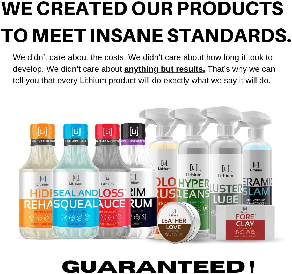 Lithium Double Tap Car Wash Shampoo is An Extremely Unique Blend of PH Balanced Cleaning Soap, Essential Oils, and Eucalyptus. A Combination That Lubricates, While It Cleans and Rehydrates your Paint