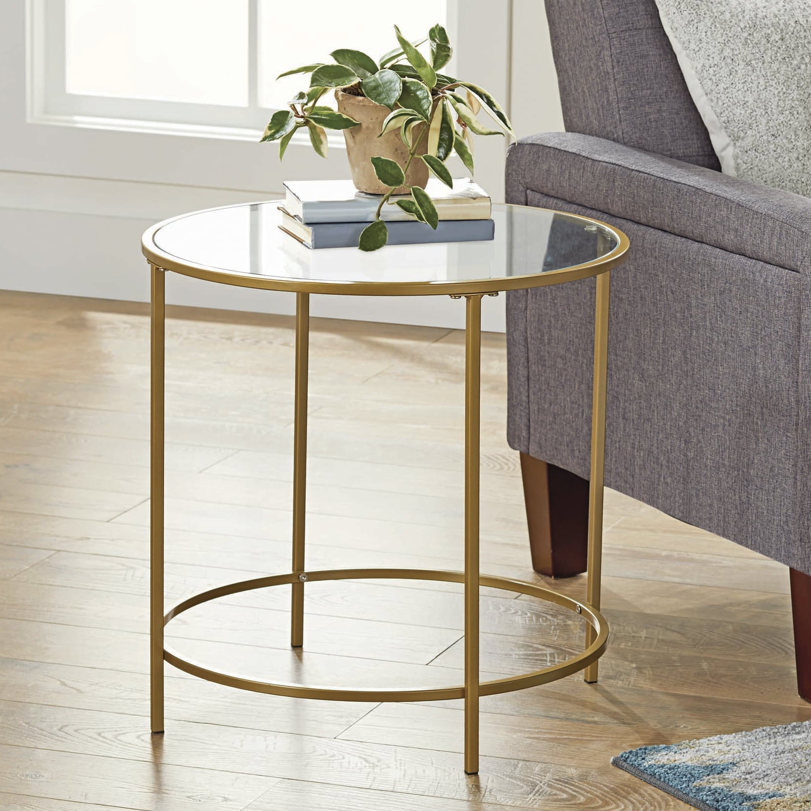 Better Homes & Gardens Nola Side Table, Gold Finish