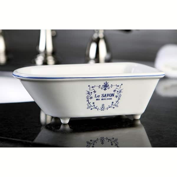 Le Savon Classic Claw Foot Tub Soap Dish in White