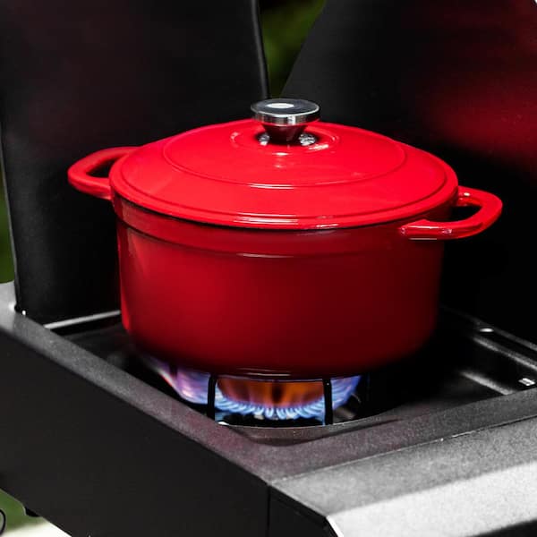 Texas Trio 4-Burner Dual Fuel Grill with Smoker in Black