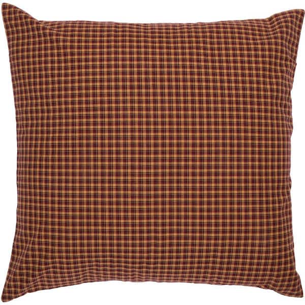 Patriotic Patch Red Khaki Navy Primitive Plaid Cotton Euro Sham