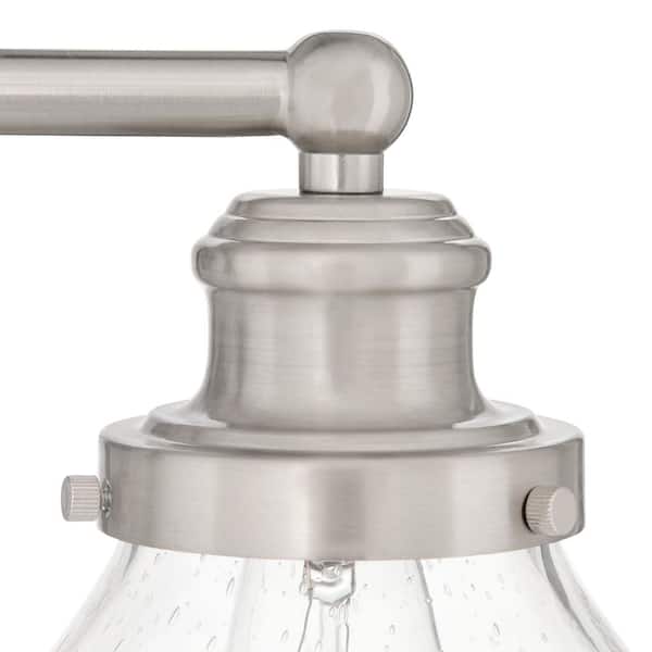 Albona 3-Light Brushed Nickel Vanity Light with Clear Seeded Glass Shades