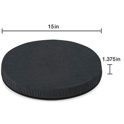HealthSmart 360 Degree Swivel Seat Cushion, Chair Assist for Elderly, Swivel Seat Cushion for Car, Twisting Disc, Black, 15 Inches in Diameter
