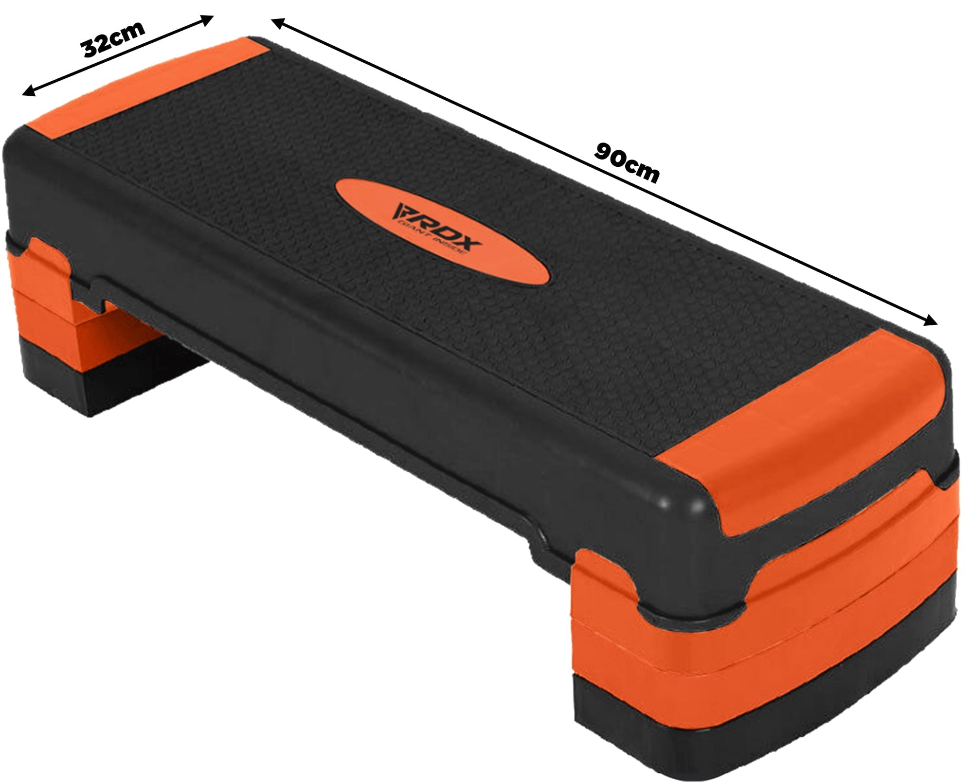 RDX Aerobic Stepper with 3 Adjustable Height Level Exercise, 15cm 20cm 25cm Steps Riser Platform, Anti-Slip Stepper Board Block Yoga Sport Home Gym Fitness Cardio Workout Routine Training, 90cm x 32cm