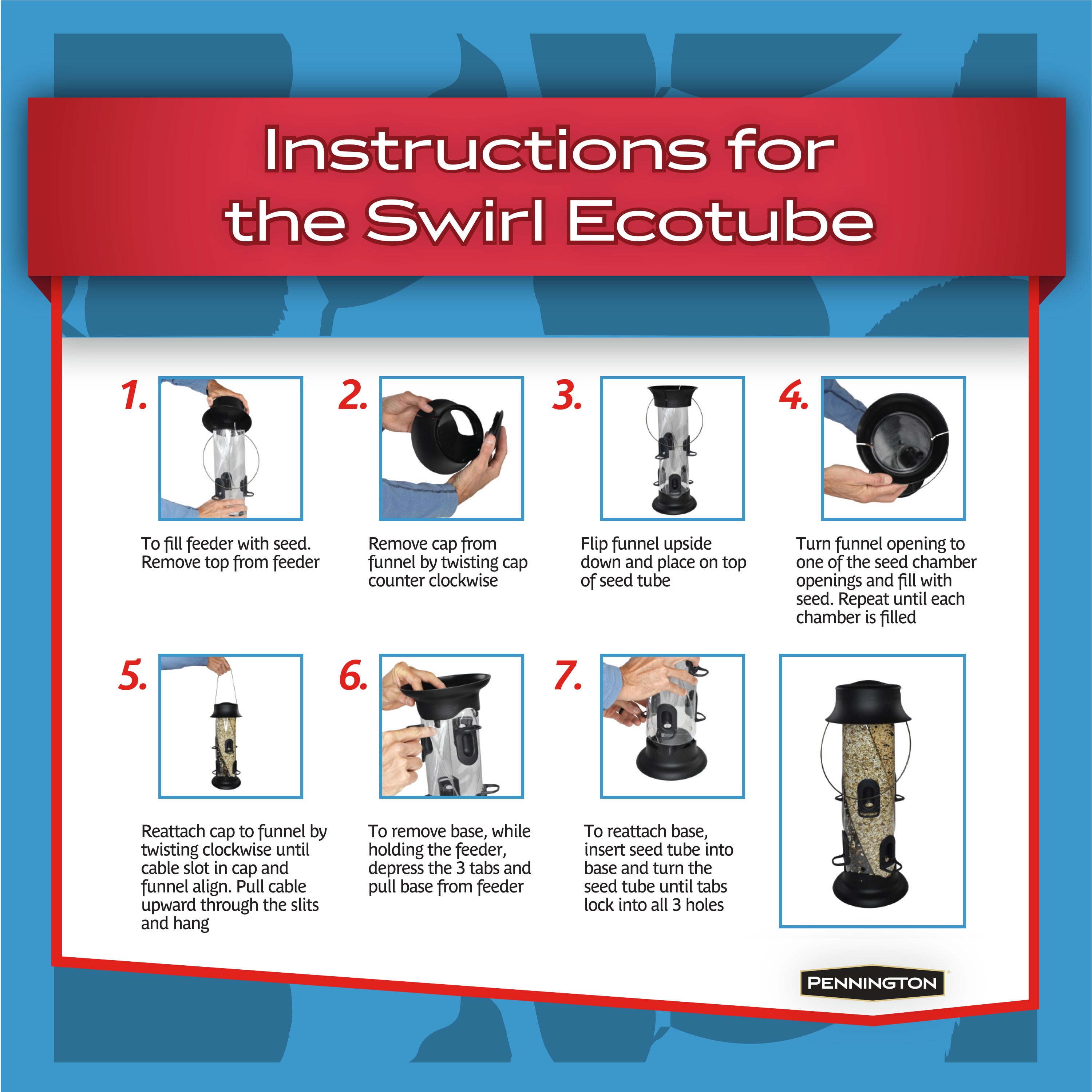 Pennington Black Resin Ecotube Swirl Wild Bird Tube Feeder, 5 lb. Capacity